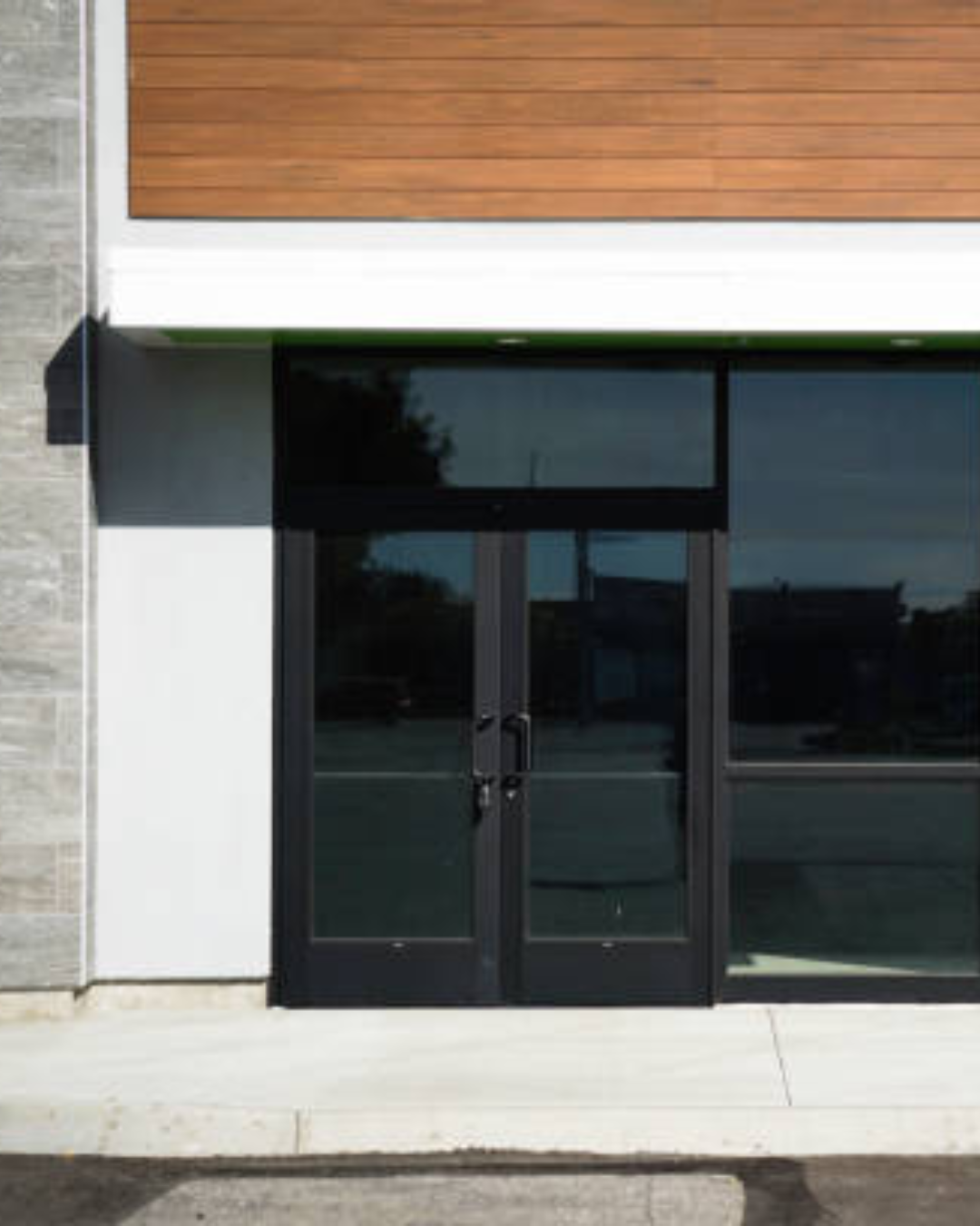 modern glass office front