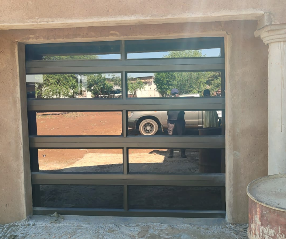 Upgraded a home with a strong sectional steel garage door.